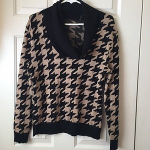 Black and Tan houndstooth sweater